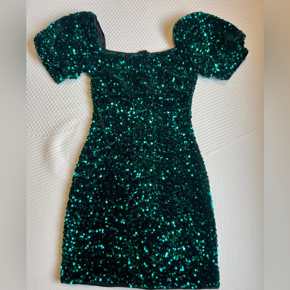 Alter’d state Green Candice Sequin Dress